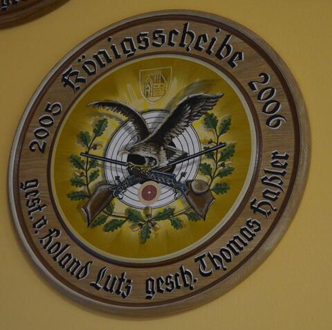 Handbemalte Schützenscheibe des Königsschießens 2006
